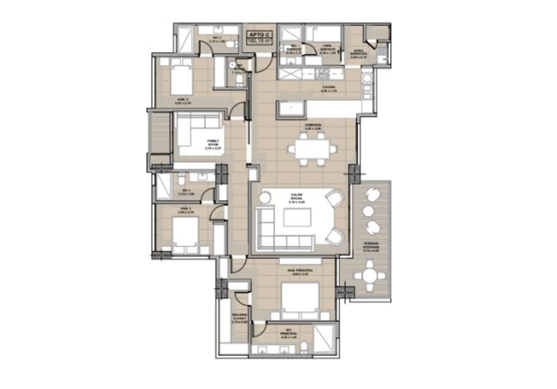 Infinity swimming pool with lounge chairs at PH Madero Costa del Este Panama City