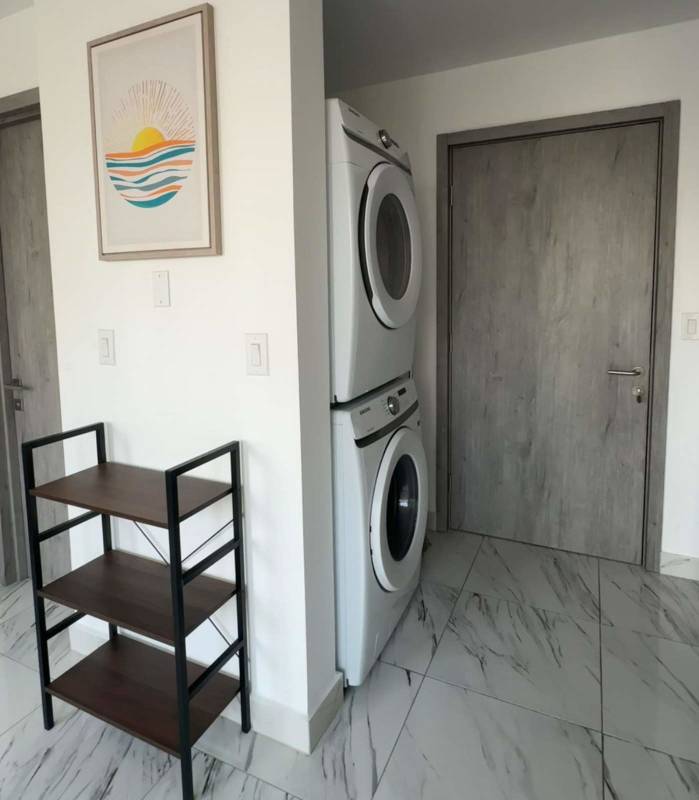 Private balcony with skyline view on Calle 50 PH Titanium Tower Panama City