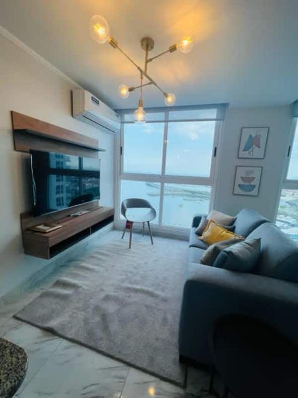 Compact kitchen with granite countertop in furnished apartment PH Yoo Panama Ave Balboa