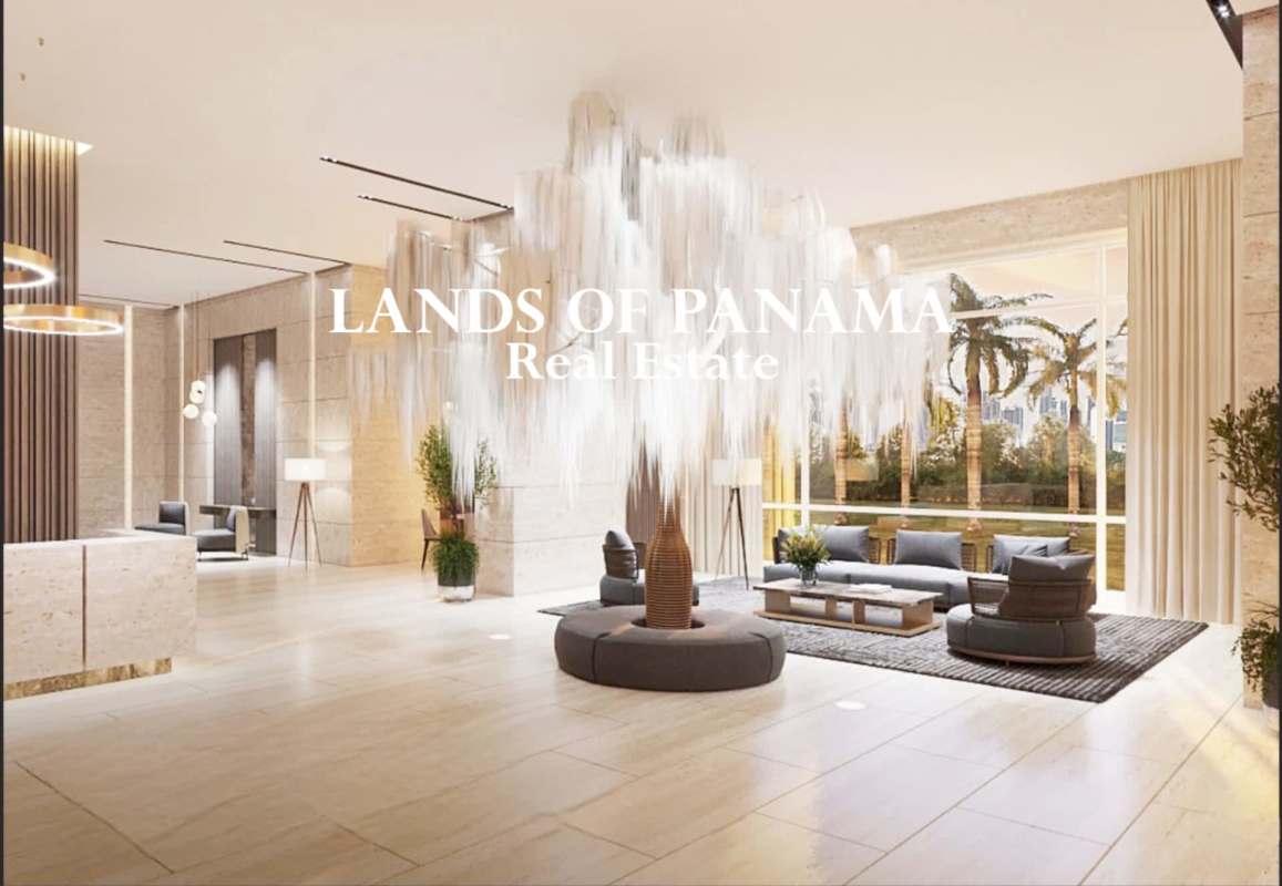 Modern children's splash park and recreation area at PH Celeste Santa María, Panama City