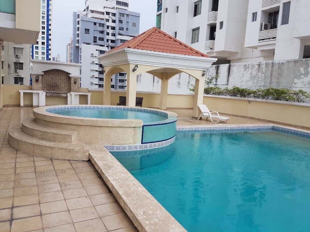 Swimming pool with gazebo BBQ area and sun deck in PH San Francisco Bay Panama