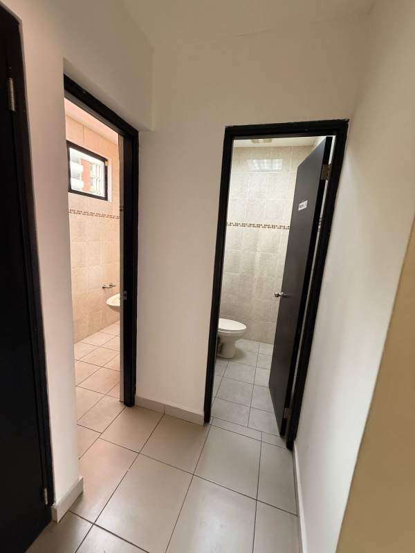 Large open commercial office space with tile floors, natural light in El Carmen commercial building Panama City