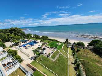 Aerial view of The Palms condominium complex beachfront at El Palmar Panama