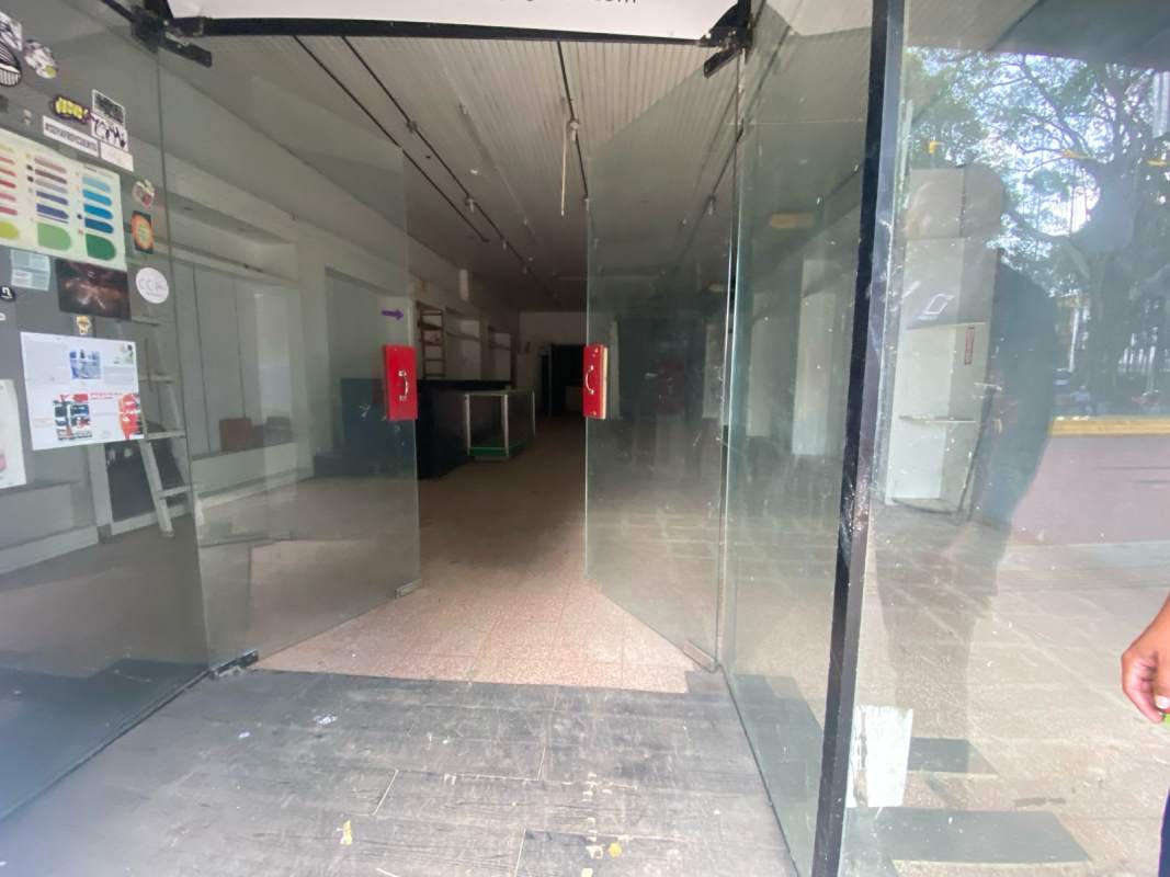 Large open retail space with display counters and glass wall Casco Viejo Panama