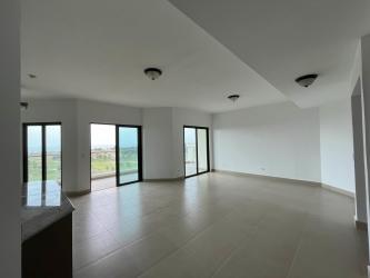 Large bright living room with sliding glass doors and ocean balcony Vista Mar Panama