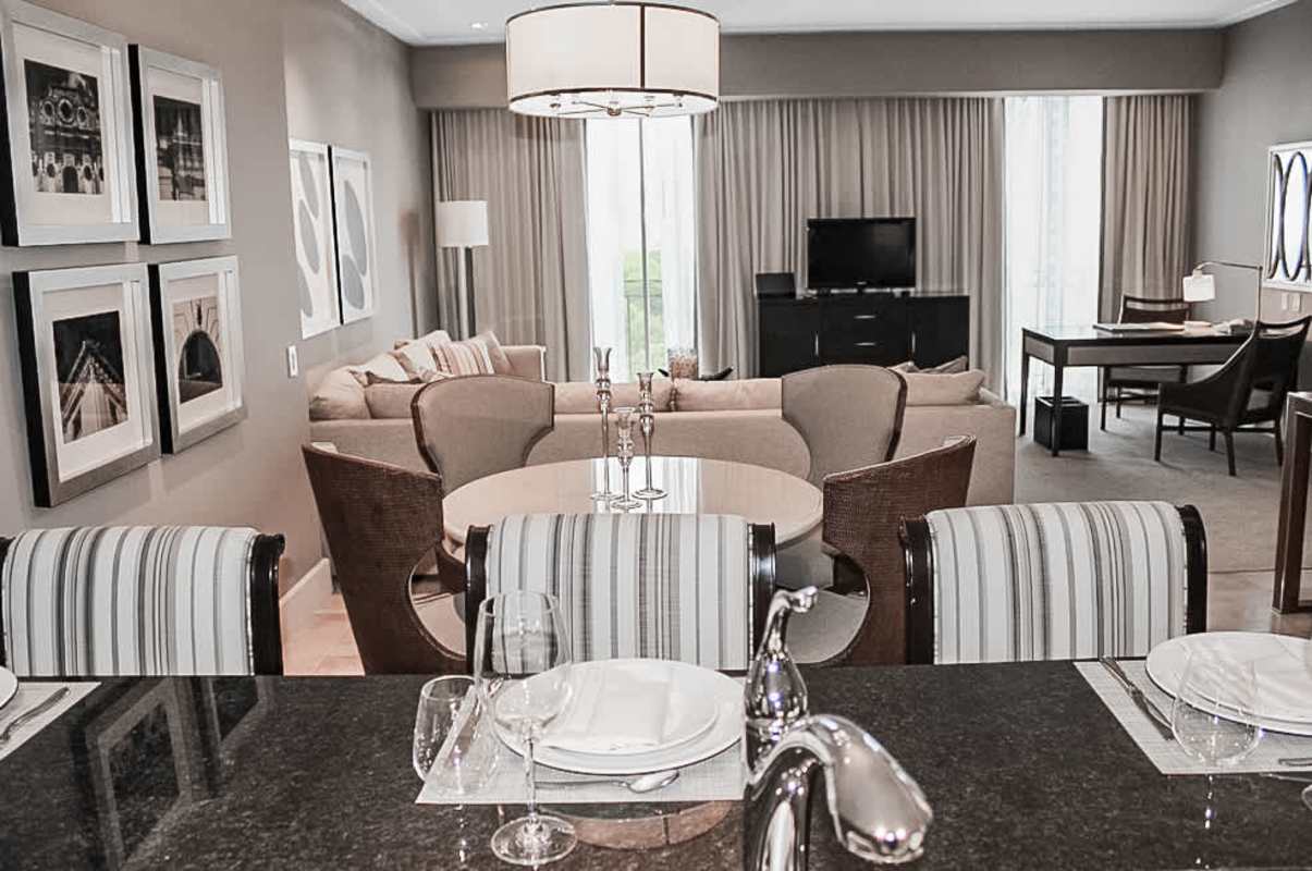 Open plan living dining with contemporary decor, PH Bristol Obarrio Panama