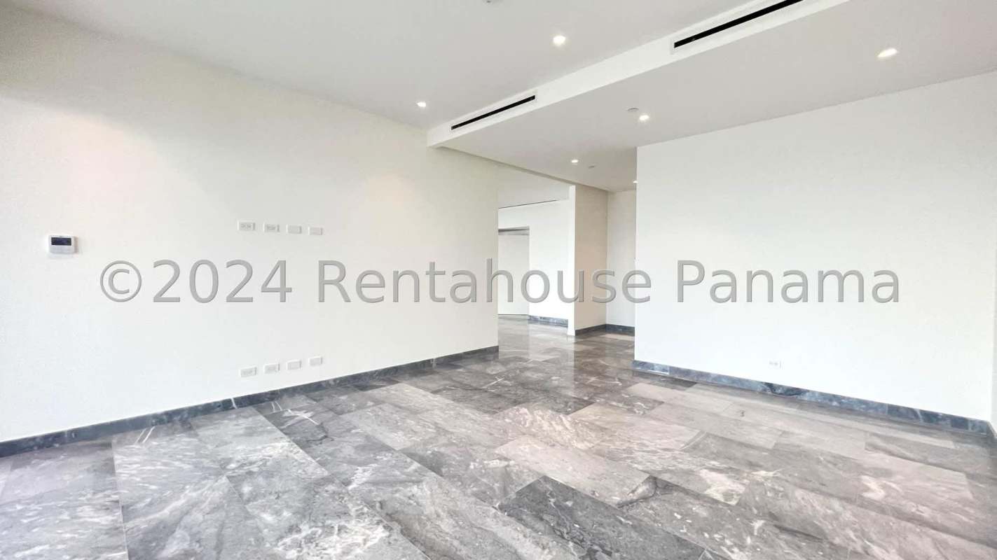 Infinity pool overlooking Pacific Ocean and skyline at Upper East Tower Costa del Este Panama luxury condominium