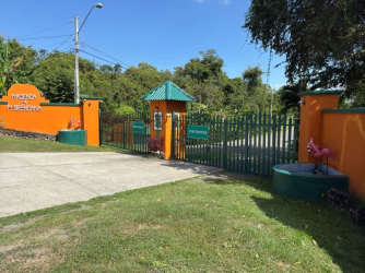 Controlled access gated entrance Hacienda La Florenciana countryside community in Panama West