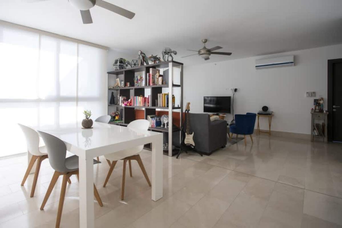 Spacious master bedroom with sea view large window furnished PH Vita Tower Panama