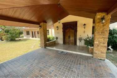 Mediterranean estate balcony with countryside mountain views and rustic decor in Panama