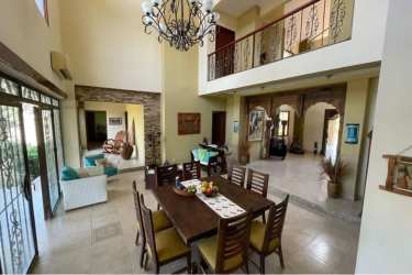 Spacious dining and living open space with rustic Mediterranean style Panama luxury estate