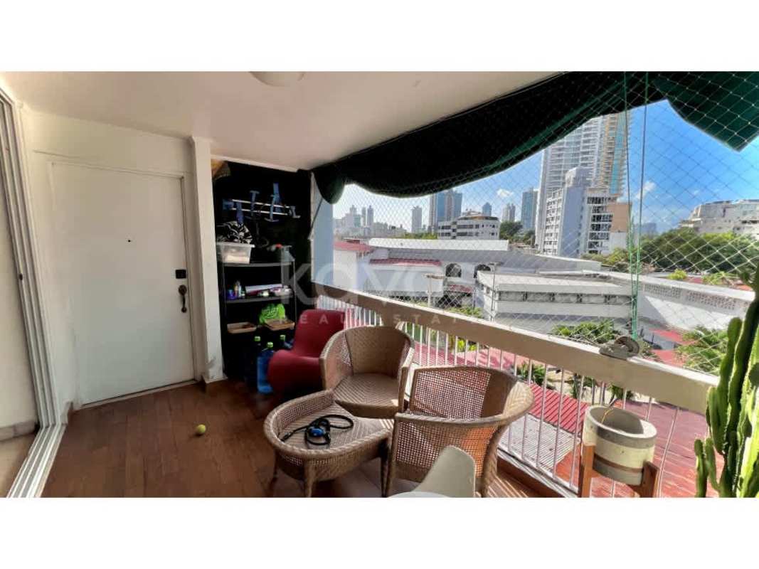 Balcony with panoramic ocean view in apartment for sale in PH Las Llamas Coco del Mar Panama