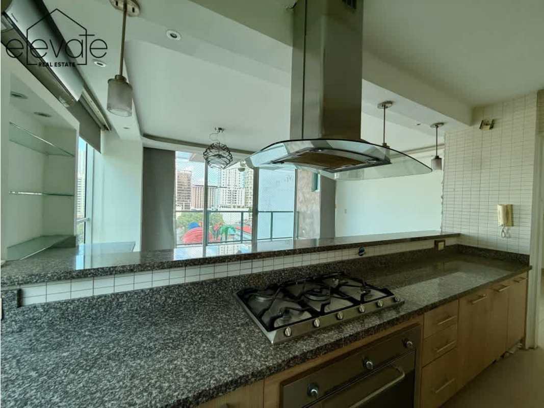 Bedroom with large window and closet space in PH Tao Tower apartment Panama City