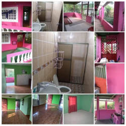 Living room with green walls, tiled flooring, window for natural light Barrio Balboa La Chorrera