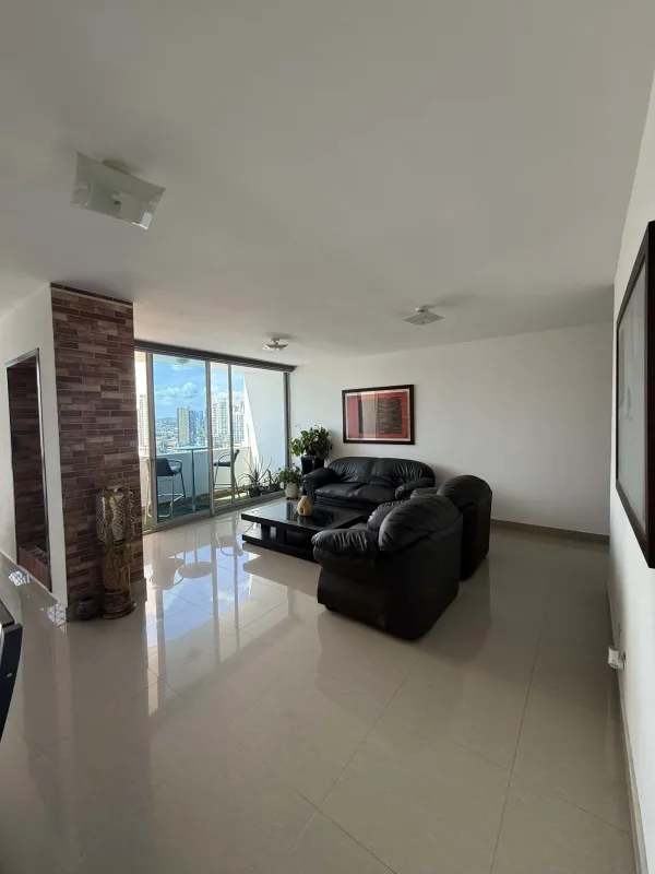 Contemporary apartment living-dining space with balcony views PH Infinity Tower San Francisco Panama