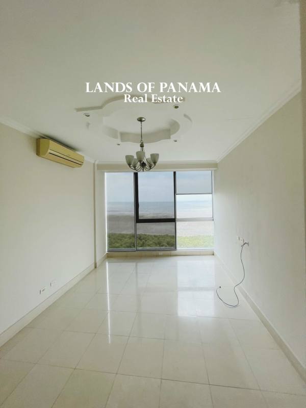 Contemporary kitchen with granite island and sea views at PH Ocean One Costa del Este Panama