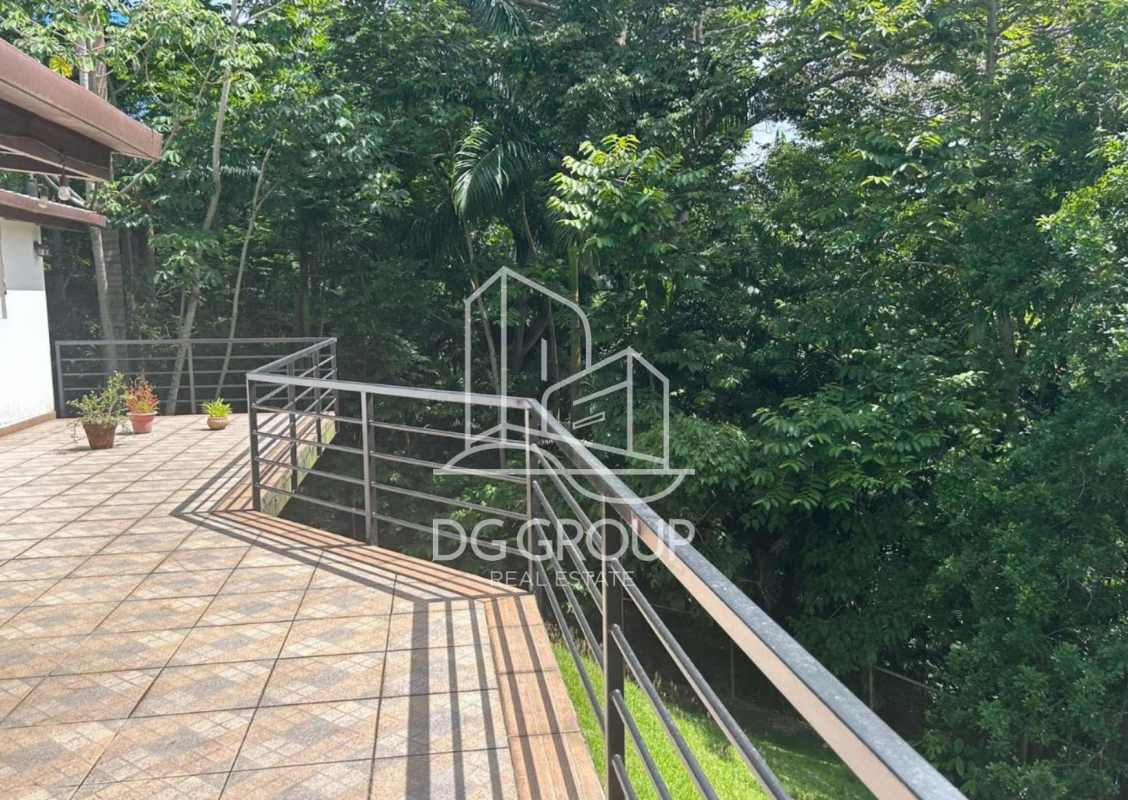 Backyard with patio under native trees Cerro Ancón Panama