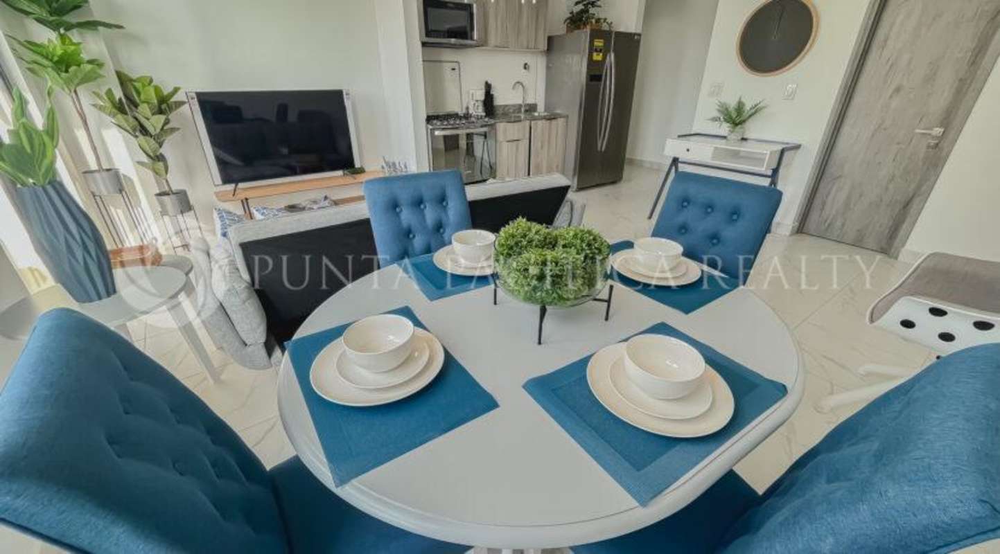 Modern bathroom with vanity glass shower Marbella The Gray Tower Panama