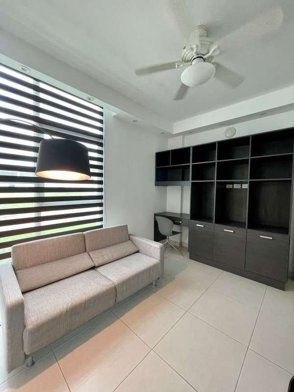 Bedroom with double and single bed, AC, minimalist decor at PH Horizonte II Condado del Rey