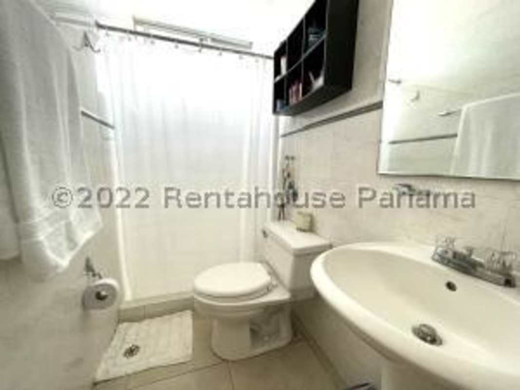 Master bedroom with AC closets tile floor city skyline views PH South Beach Panama City