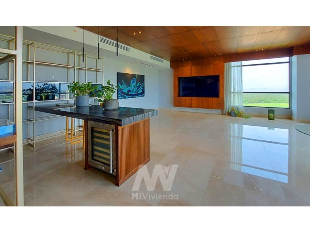Spacious Italian kitchen with ocean and golf views PH Albatross Santa María Panama