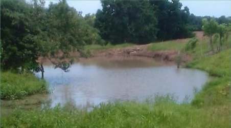 Mature pond water source within agricultural finca with trees in Pedasí Los Santos