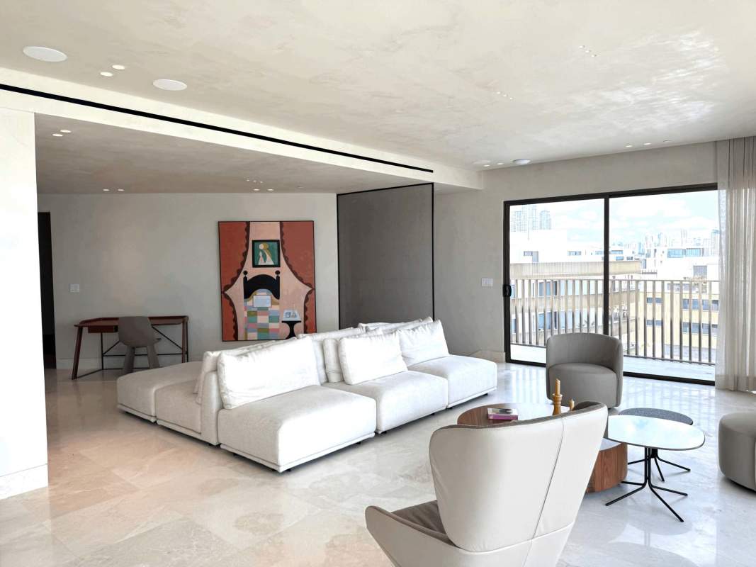 Penthouse master bedroom with ocean view, terrace access at Seascape Ocean Reef Panama