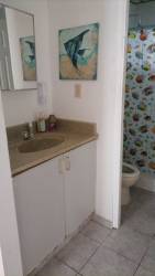 Full bathroom with shower and vanity semi-furnished house Vista Alegre Panama
