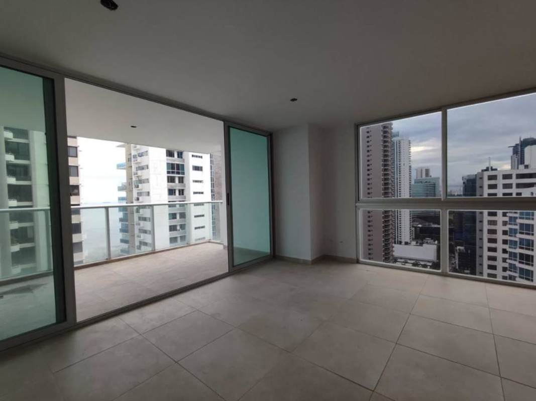Open plan living dining room floor to ceiling windows terrace PH Lumiere Panama