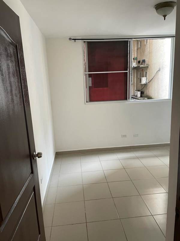 Empty bedroom with ceiling fan, natural light large window, tiled floor at PH Mallorca Park Los Andes