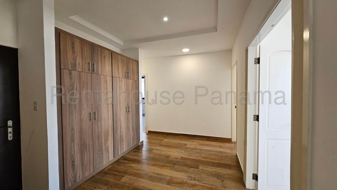 Bathroom with glass shower granite countertop and modern fixtures in PH Vista del Cangrejo Panama City