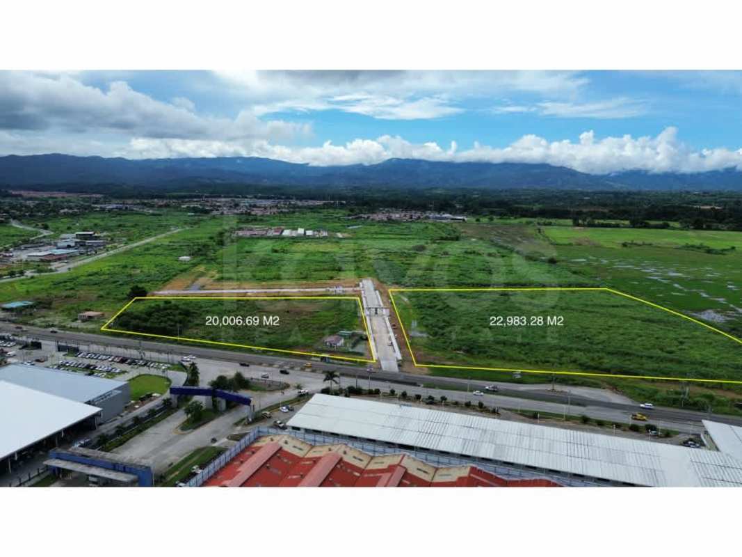 Bordered commercial land plots next to highway in Tocumen Panama ideal for development projects
