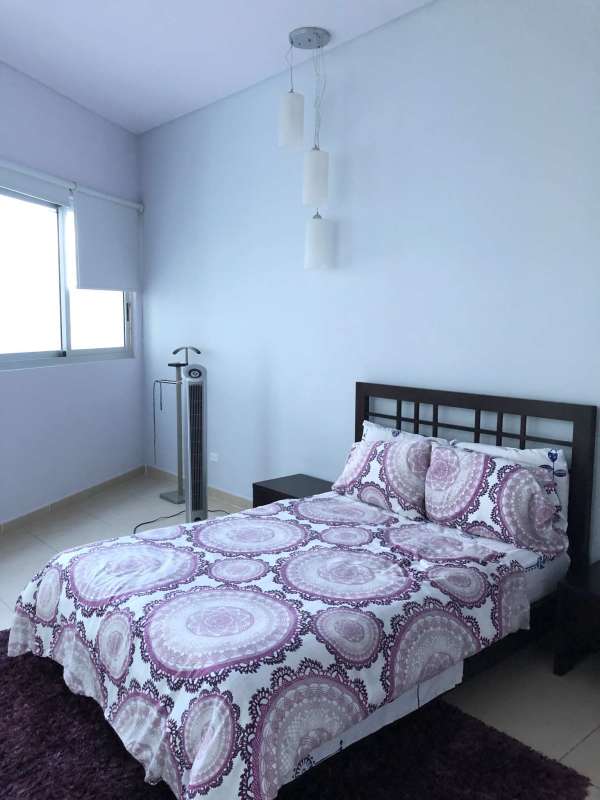 Furnished master bedroom with ocean view balcony in PH Ocean Club Punta Pacífica Panama