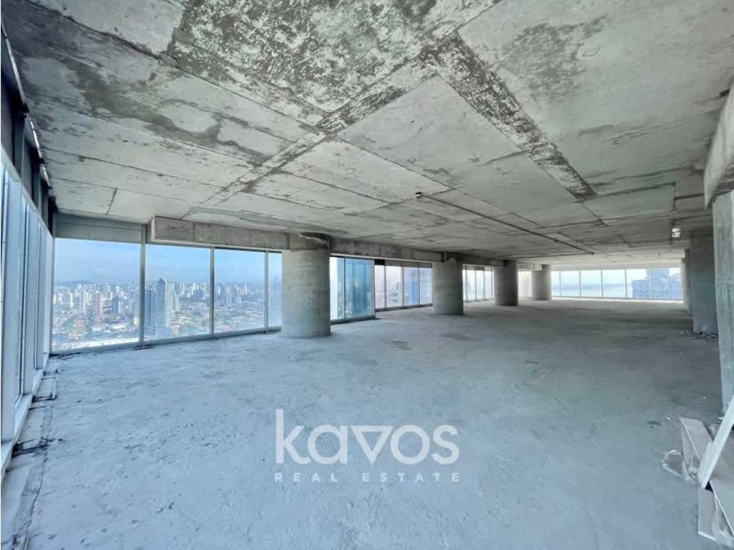 High-rise shell office corner space with unobstructed ocean and city views in Panama