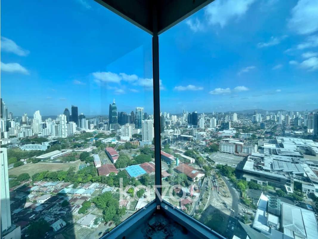 Shell condition office floorplate with large windows Punta Pacifica Panama