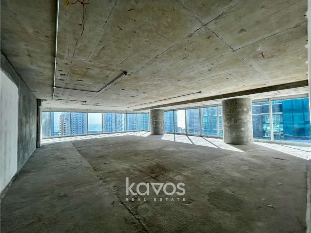 Unfinished shell corner unit office with panoramic views Punta Pacifica Panama
