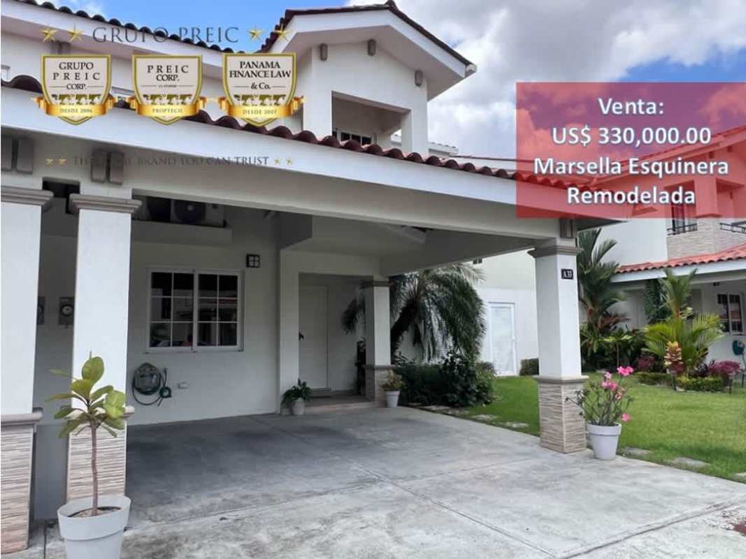 Covered terrace with bar counter hammock and garden in Reserva de Versalles Panama