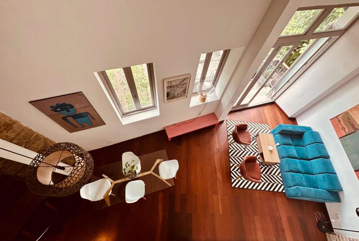 Walk-in shower and vanity in modern bathroom Casco Viejo Panama rental apartment PH Jerónimo