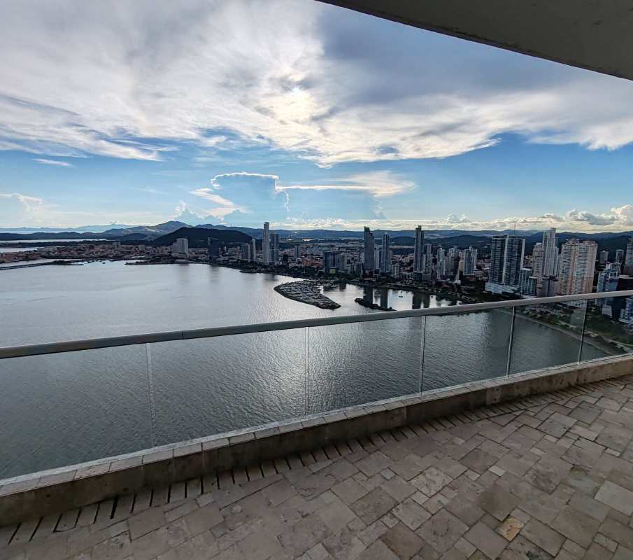 Modern private cinema room with luxury recliner seating and surround sound in oceanfront penthouse at Punta Paitilla Tower Panama