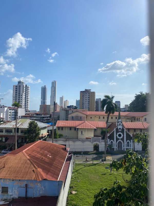 Bathroom with shower white tiles window light Bella Vista Tower Panama