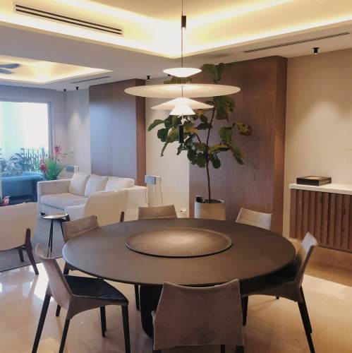 Luxury kitchen with double islands, granite countertops and premium appliances at Santa Maria Panama