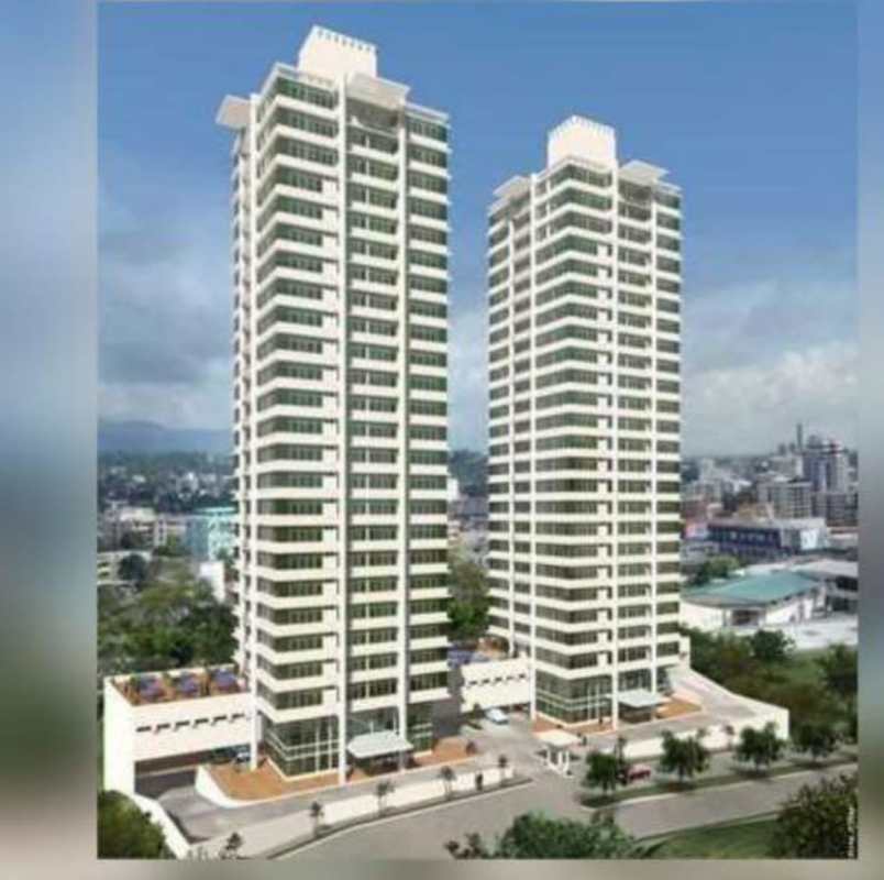 Modern residential twin towers Edison Park Betania Panama front view