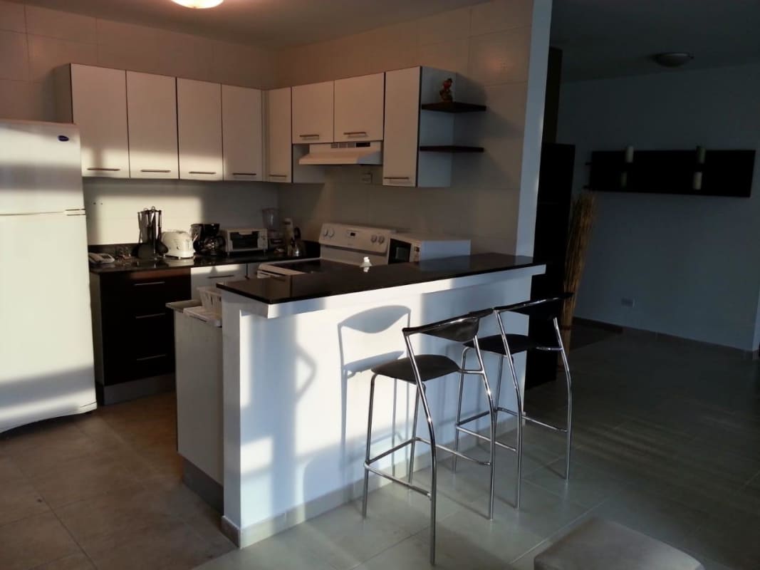 Fully equipped kitchen with appliances in PH Bayfront Avenida Balboa Panama