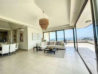 Master bedroom with terrace access and ocean views, built-in closets CasaMar Penthouse Panama