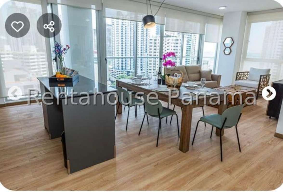 Modern furnished apartment living area with skyline view PH Quartier Marbella