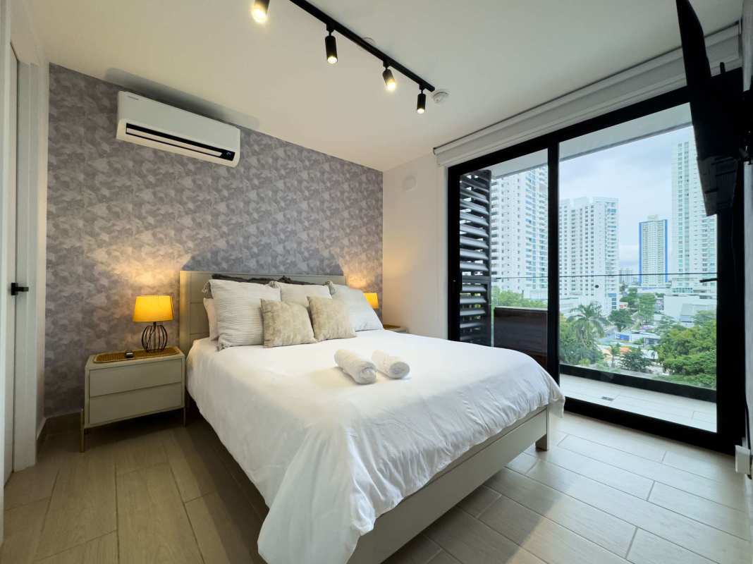 City view from balcony at PH Living 73 smart home Panama