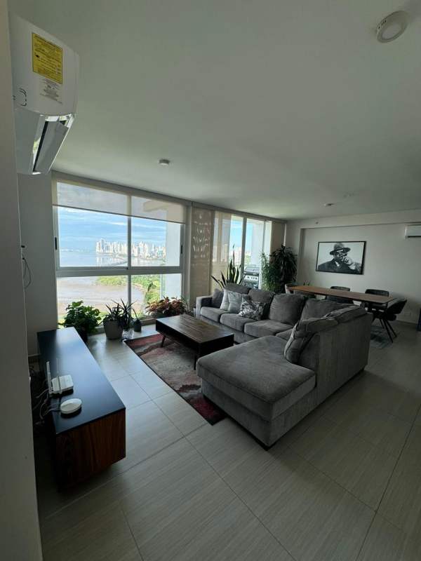 Bedroom with sliding balcony doors panoramic city view PH Costa del Mar Costa del Este Panama