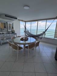 Modern bathroom with walk-in shower vanity oceanfront condo Playa Serena