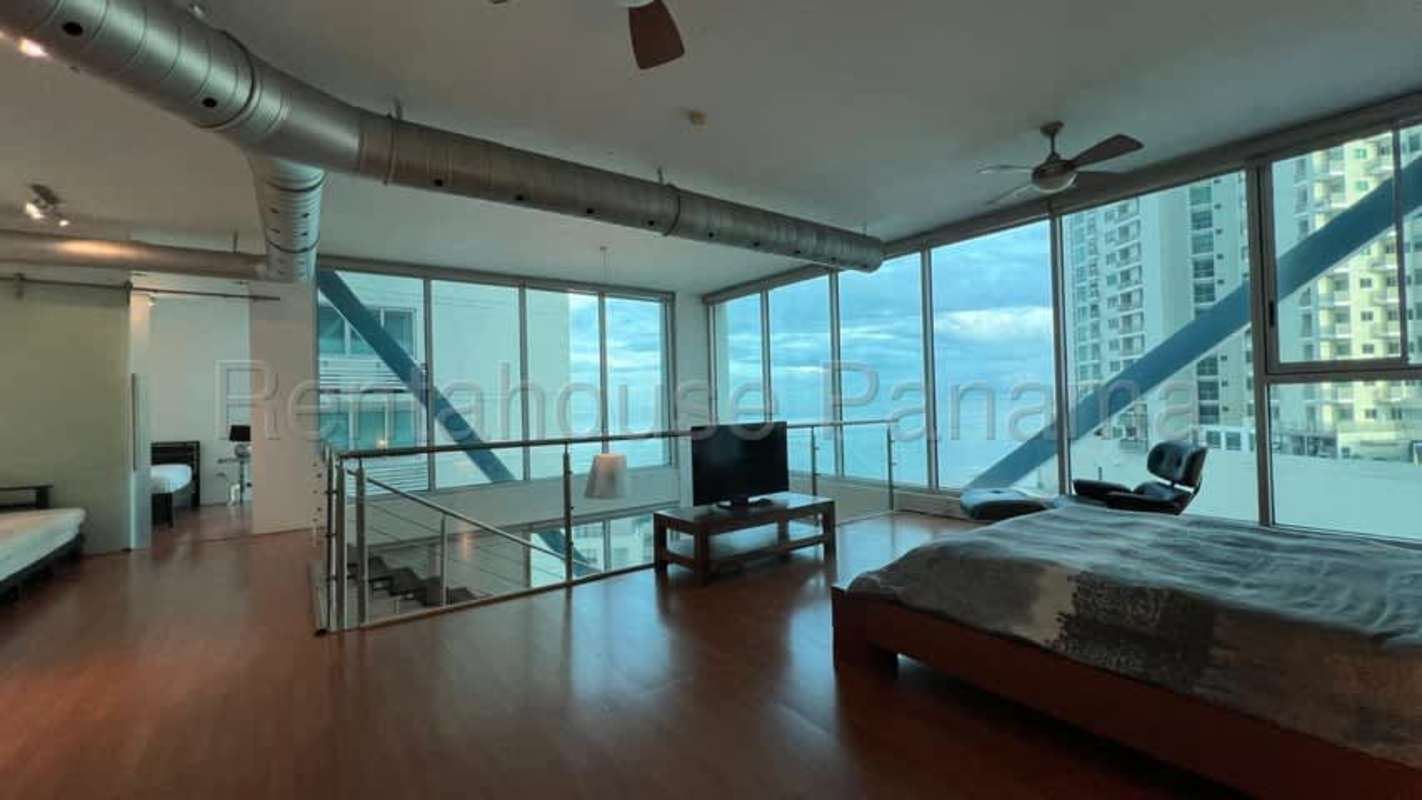 Spacious master loft bedroom featuring panoramic views of ocean at PH Loft Four 41 Panama