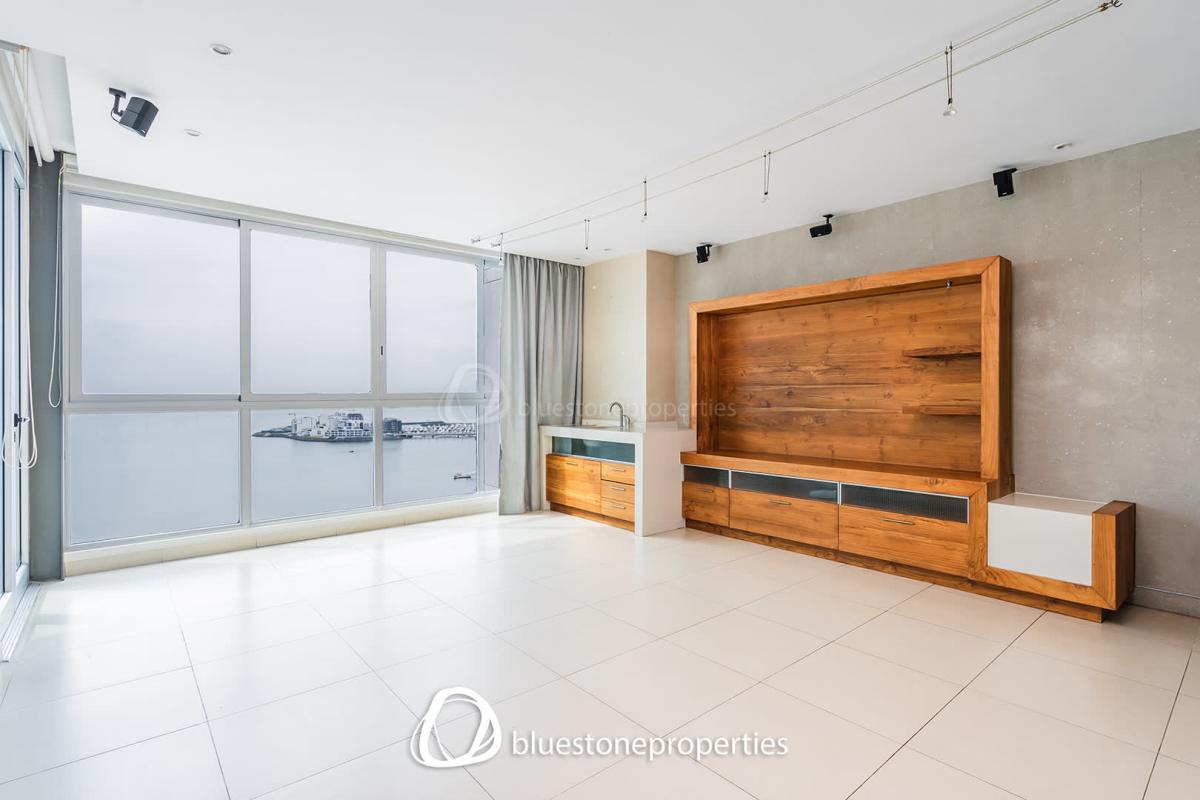 Spacious private balcony with Pacific Ocean skyline views PH Pacific Point Punta Pacifica Panama